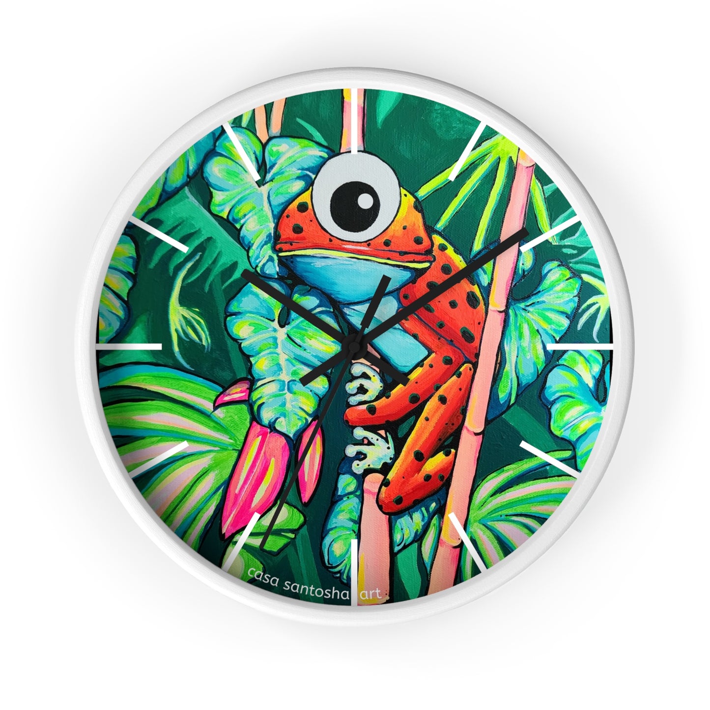 Cyclops Red Frog Pop Art Wall Clock