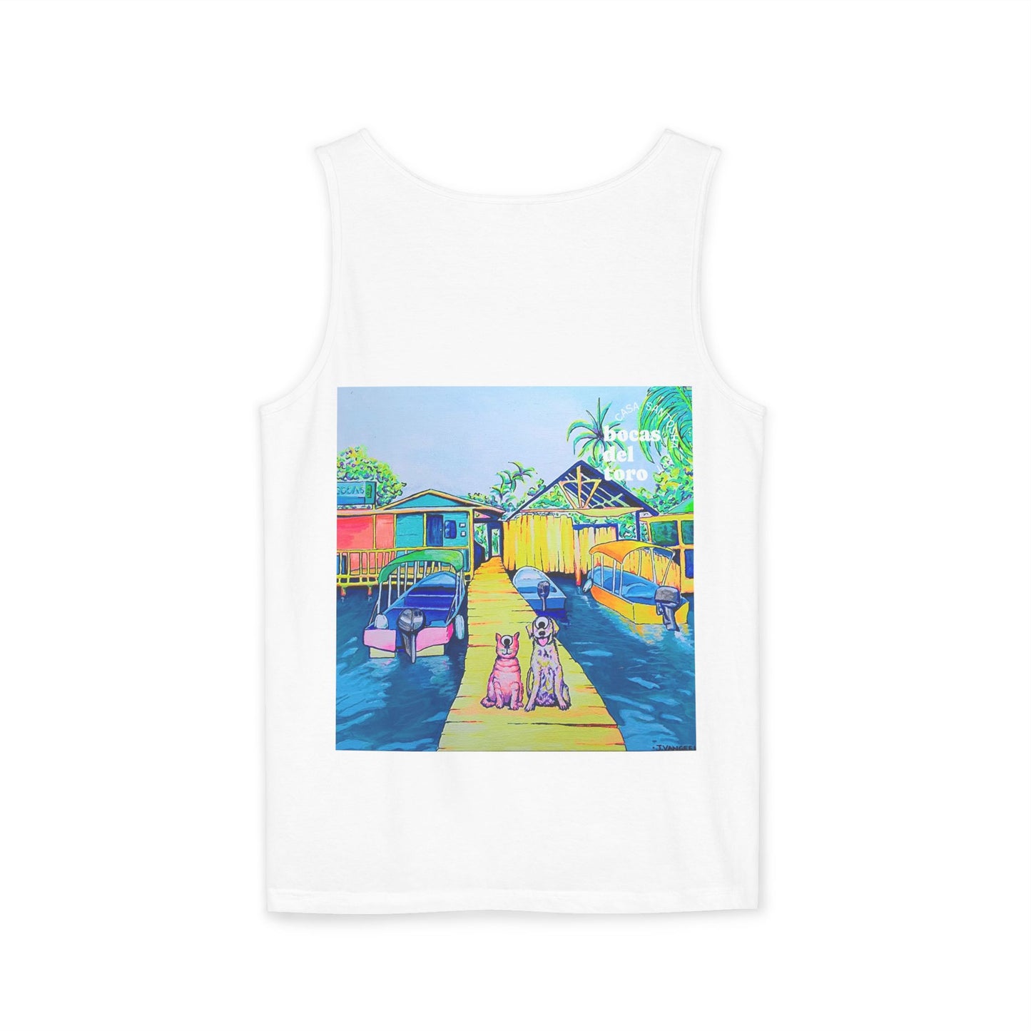 Unisex Cyclops Cat and Dog in Bocas Tank Top - Perfect for Summer Vibes