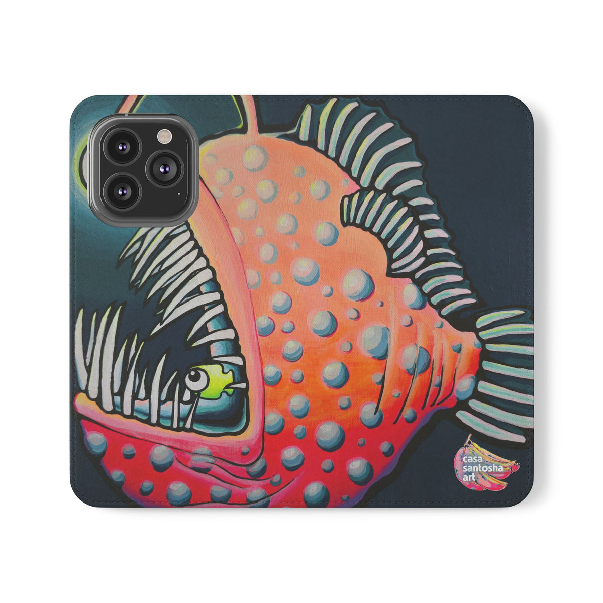 Cyclops Anglerfish Flip Phone Case – Wallet Cover with Card Slots