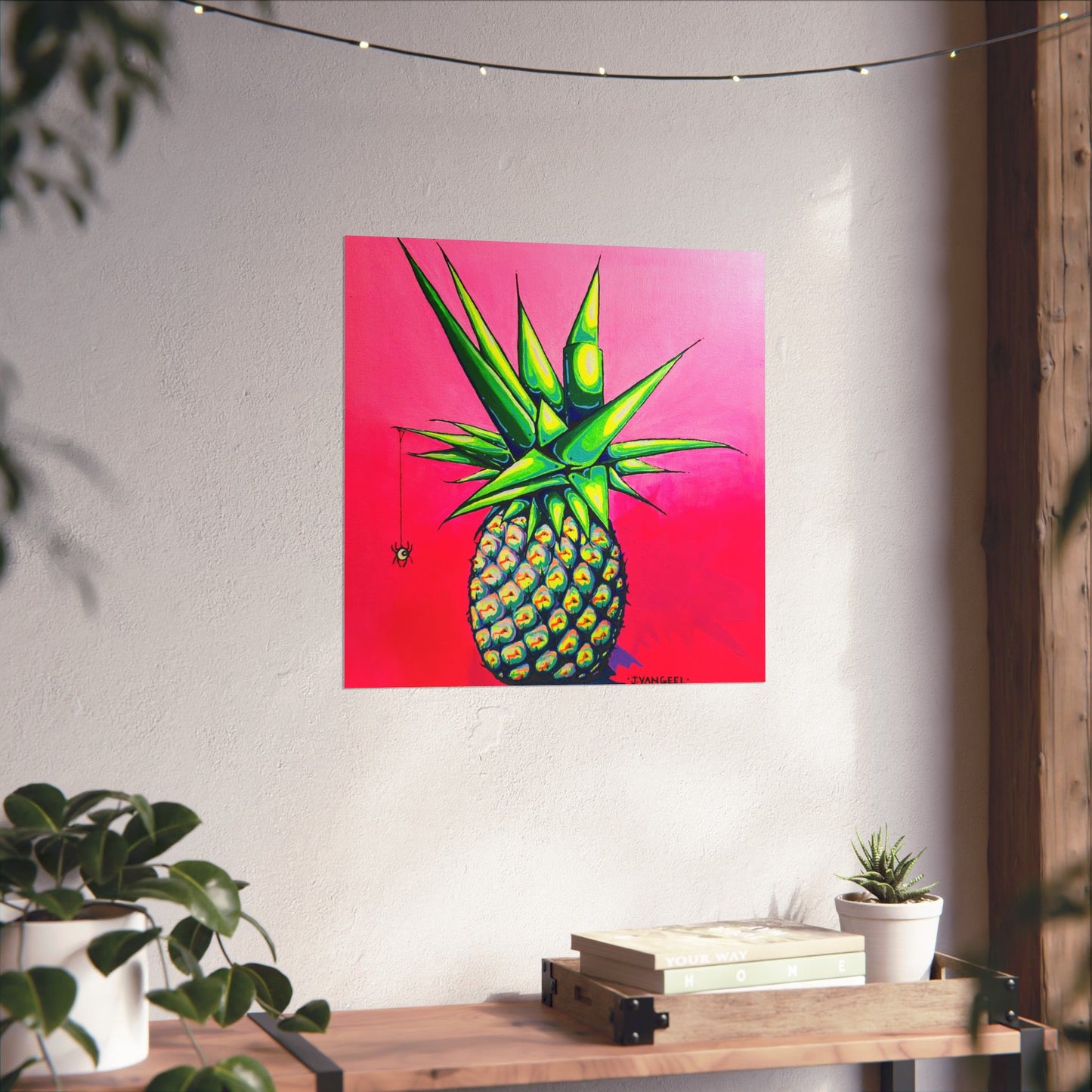 Neon Pineapple Giclée Art Poster