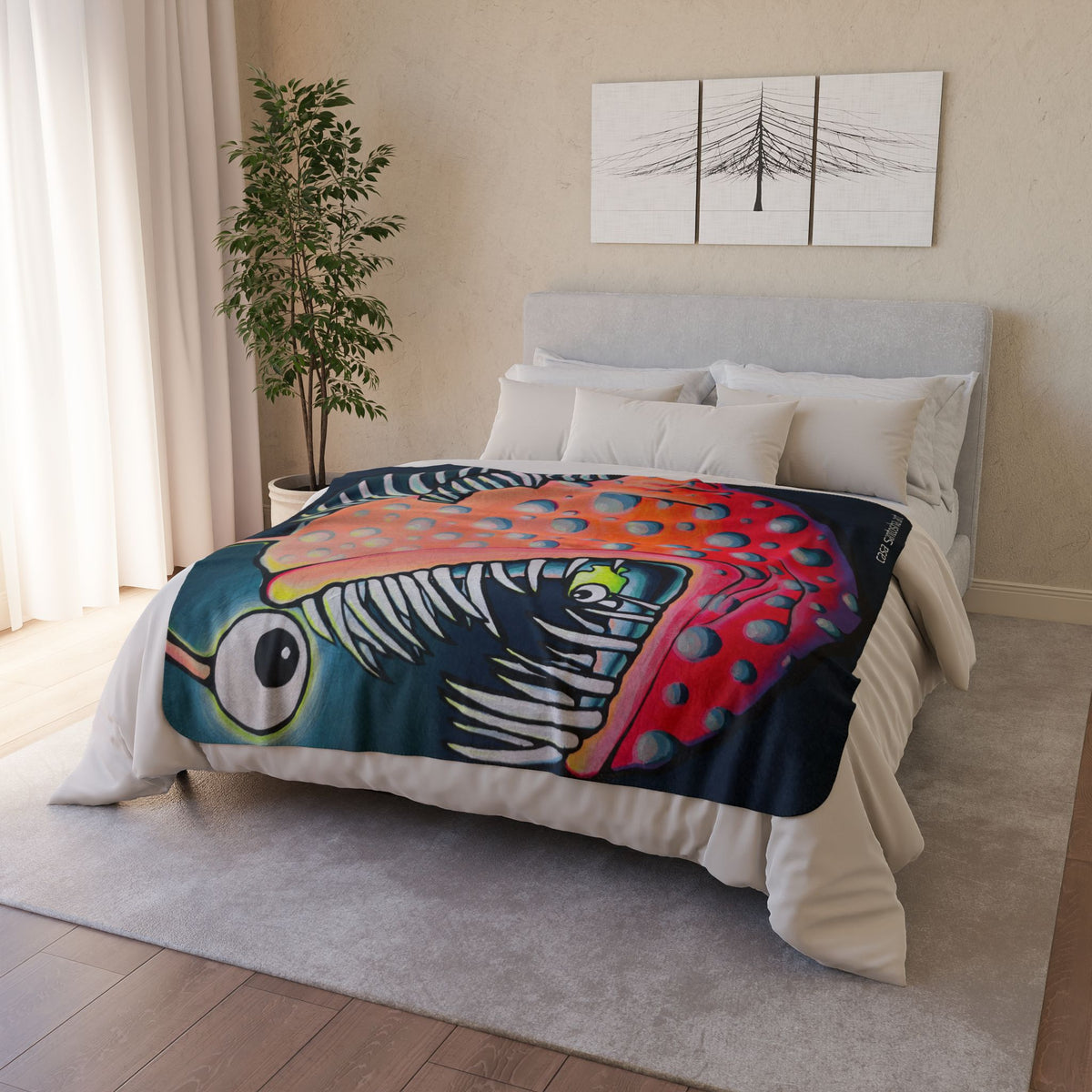 Cyclops Anglerfish Fleece Sherpa Blanket