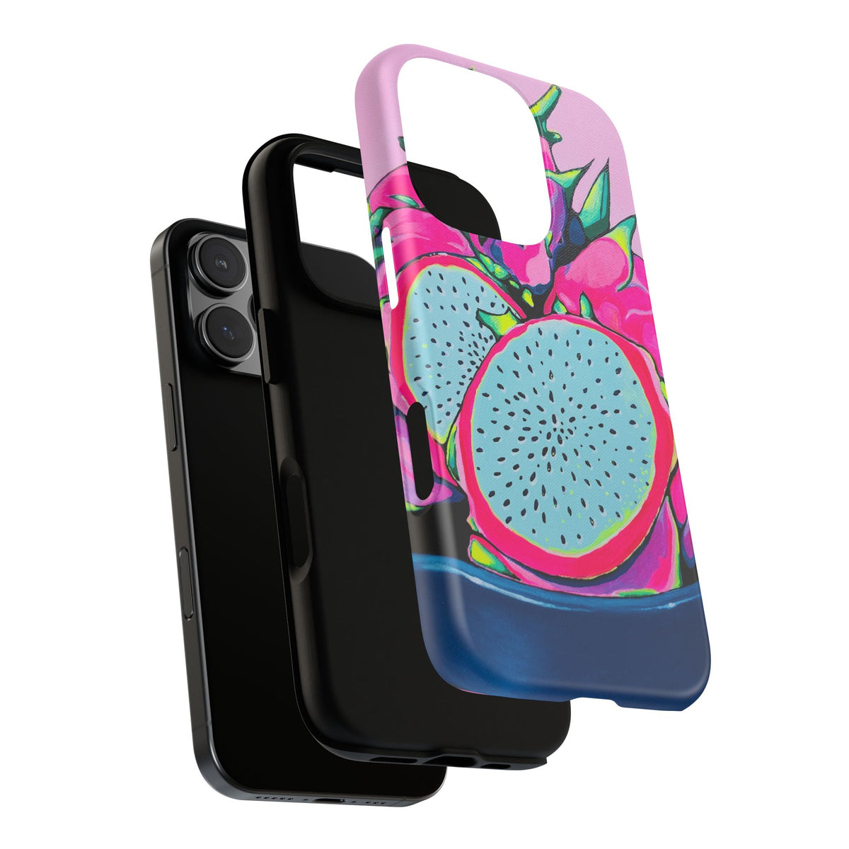 Coque de téléphone résistante Pitaya Rose Néon