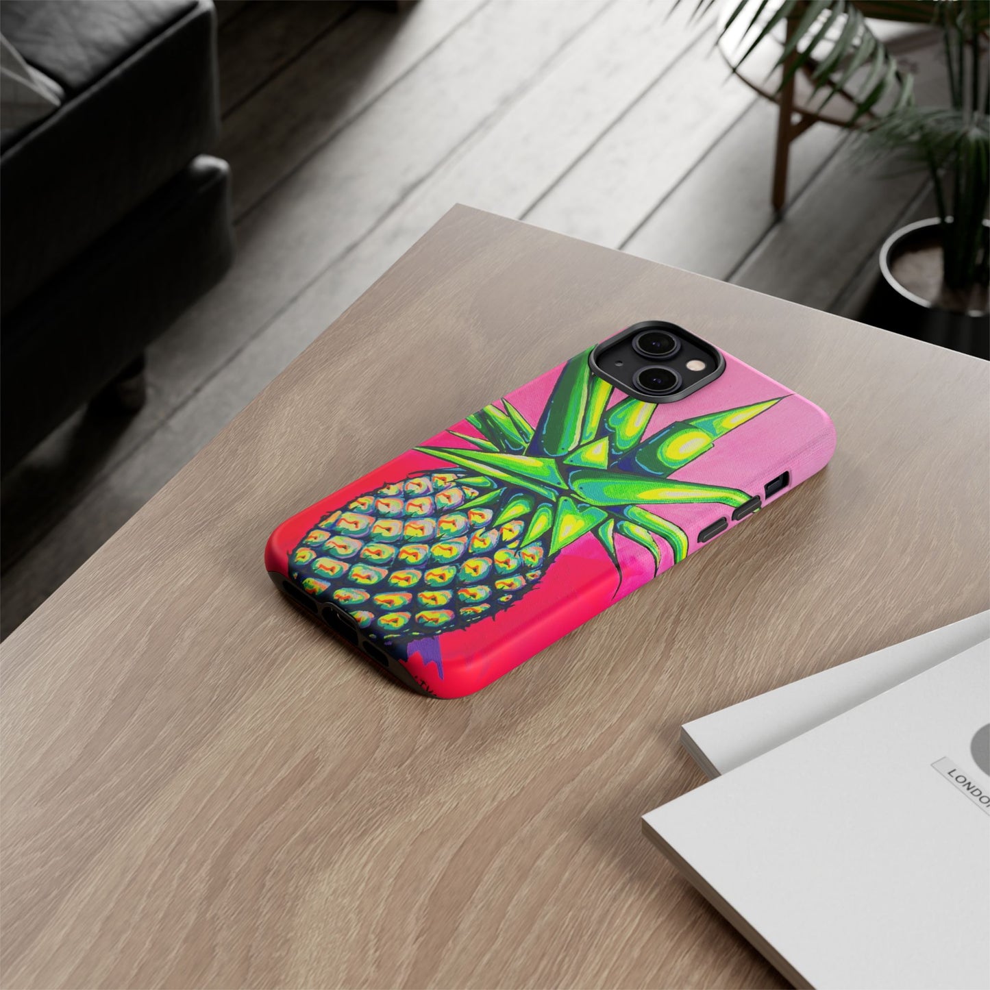 Neon Pineapple Tough Phone Case