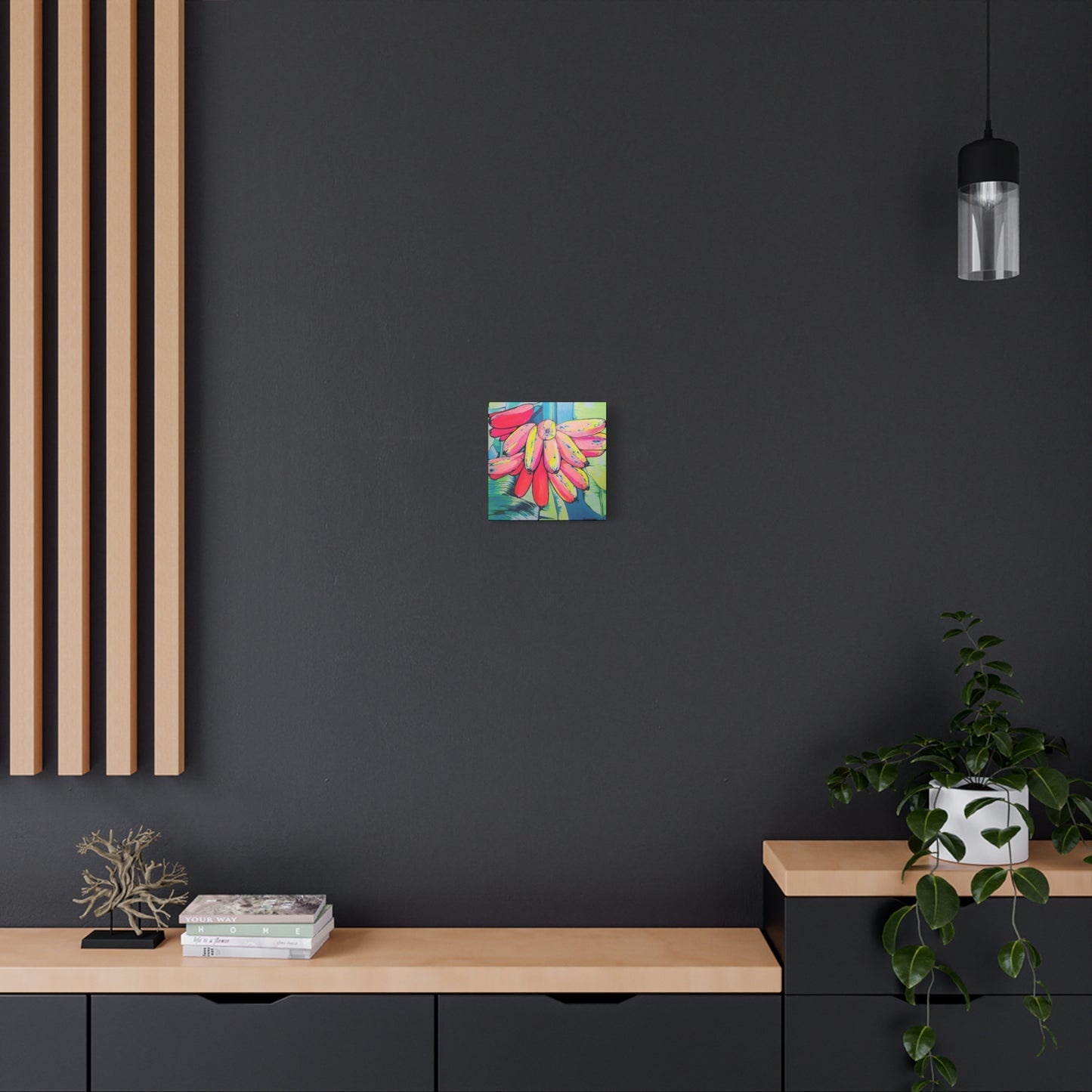 Neon Primitivo Bananas Canvas Wall Art