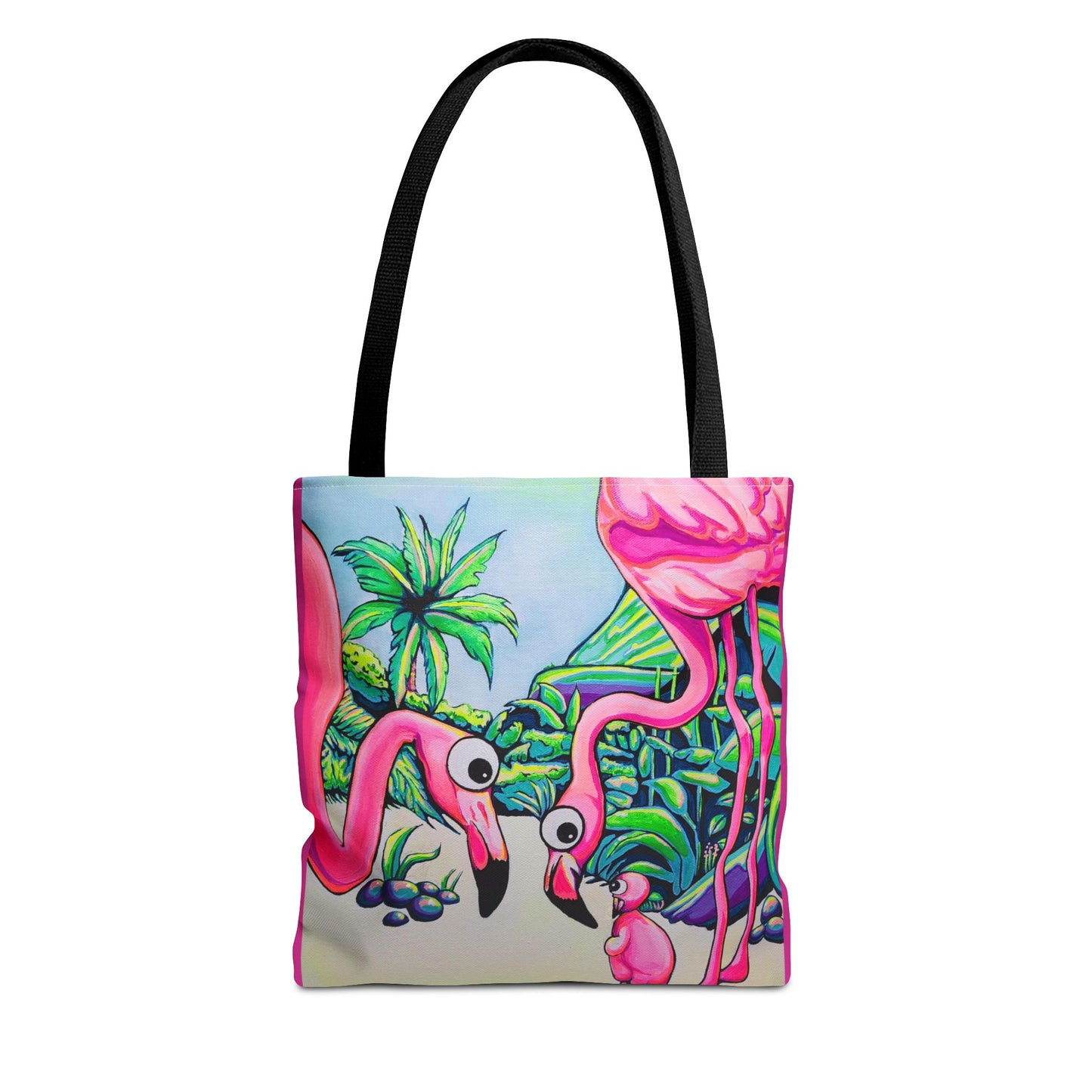 Premium Cyclops Flamingo Family Tote Bag, Original Artist Design, Reusable Shopping Tote,  Eco-Friendly
