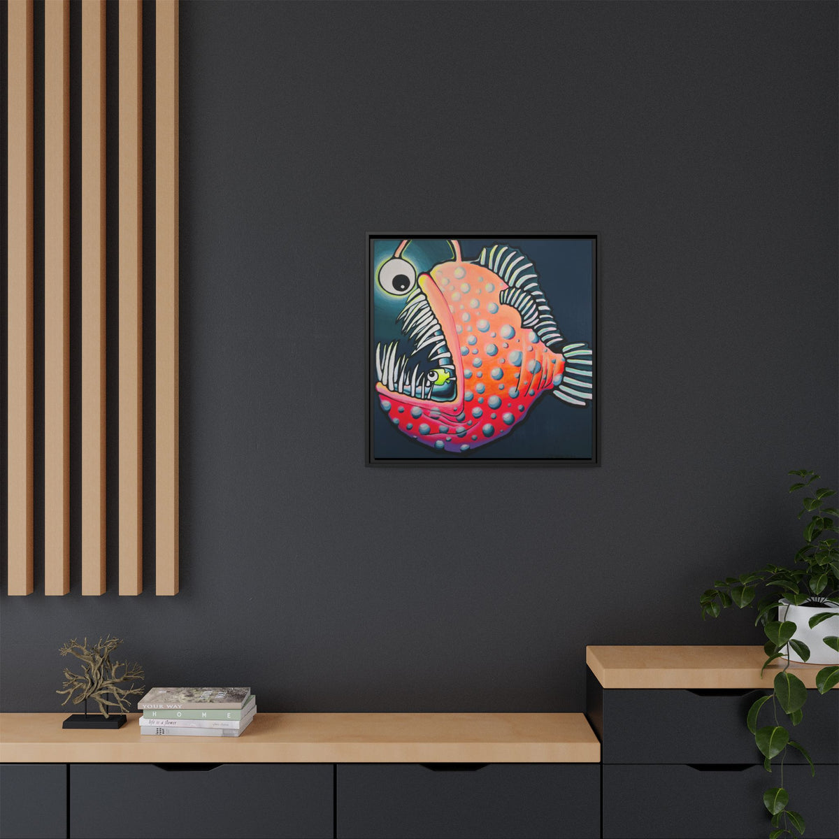 Framed Cyclops Anglerfish Canvas Wall Art