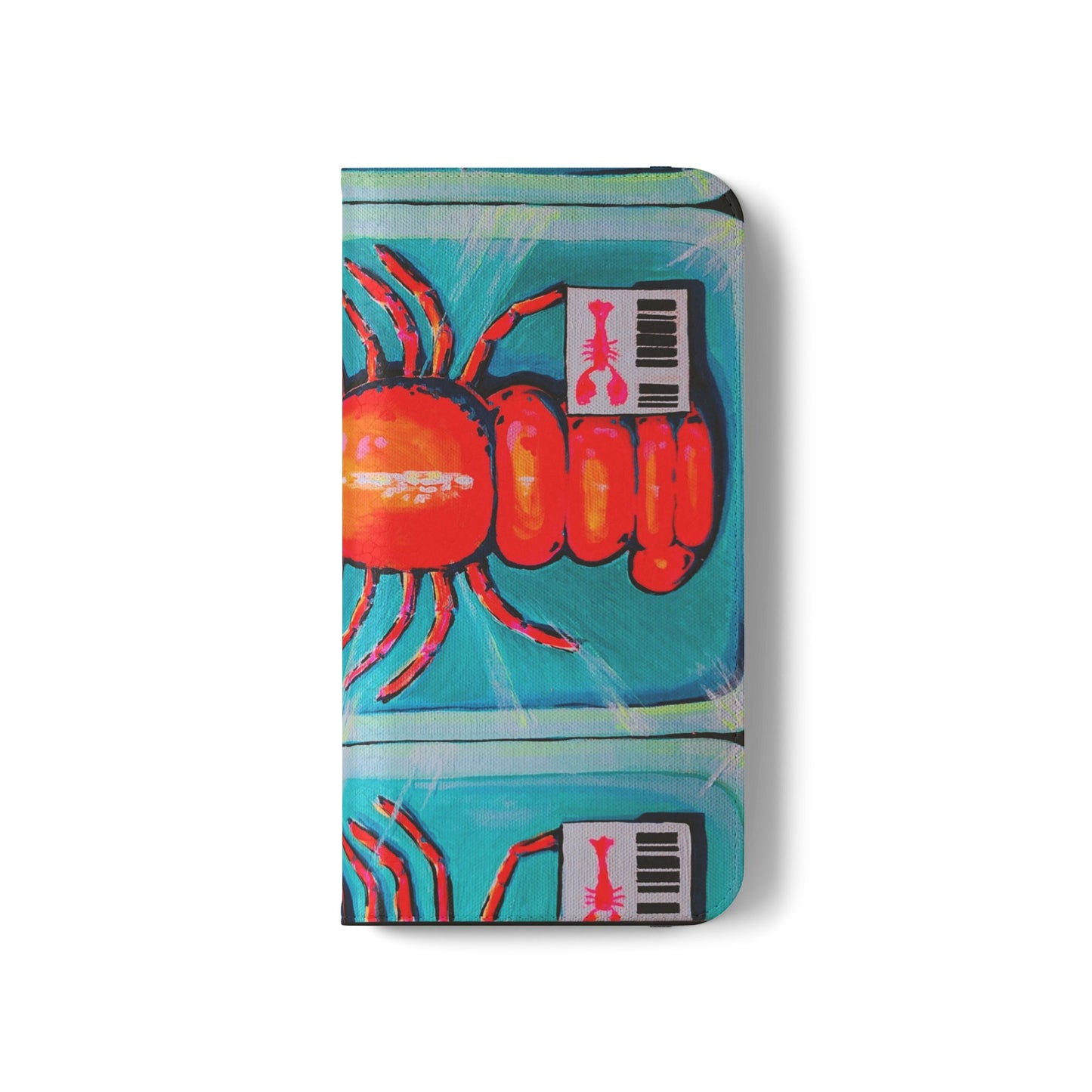 Neon Lobster Flip Phone Case – Wallet Cover with Card Slots