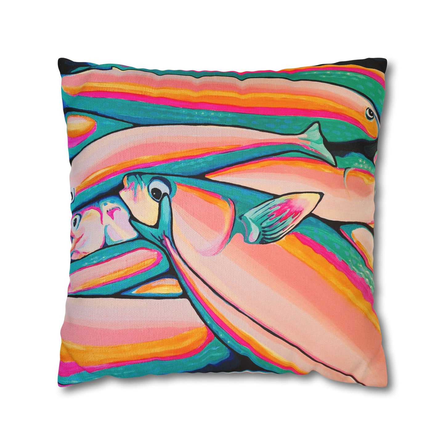 Neon Fish Pillowcase, Cover Only