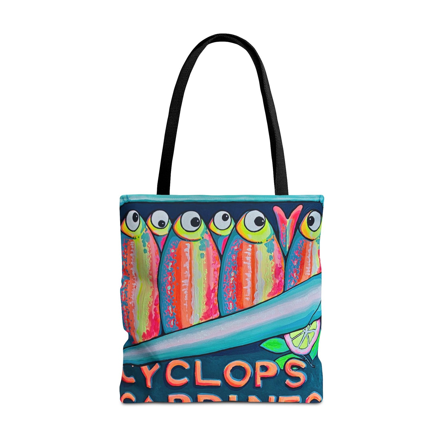 Premium Neon Sardines Tote Bag, Original Artist Design, Reusable Shopping Tote, Eco-Friendly