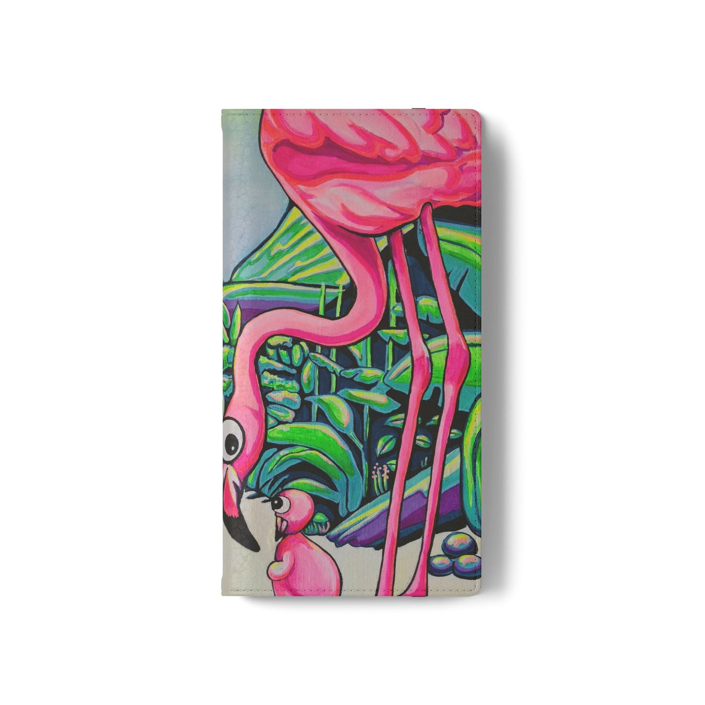 Cyclops Flamingo Family Flip Phone Case – Wallet Cover with Card Slots