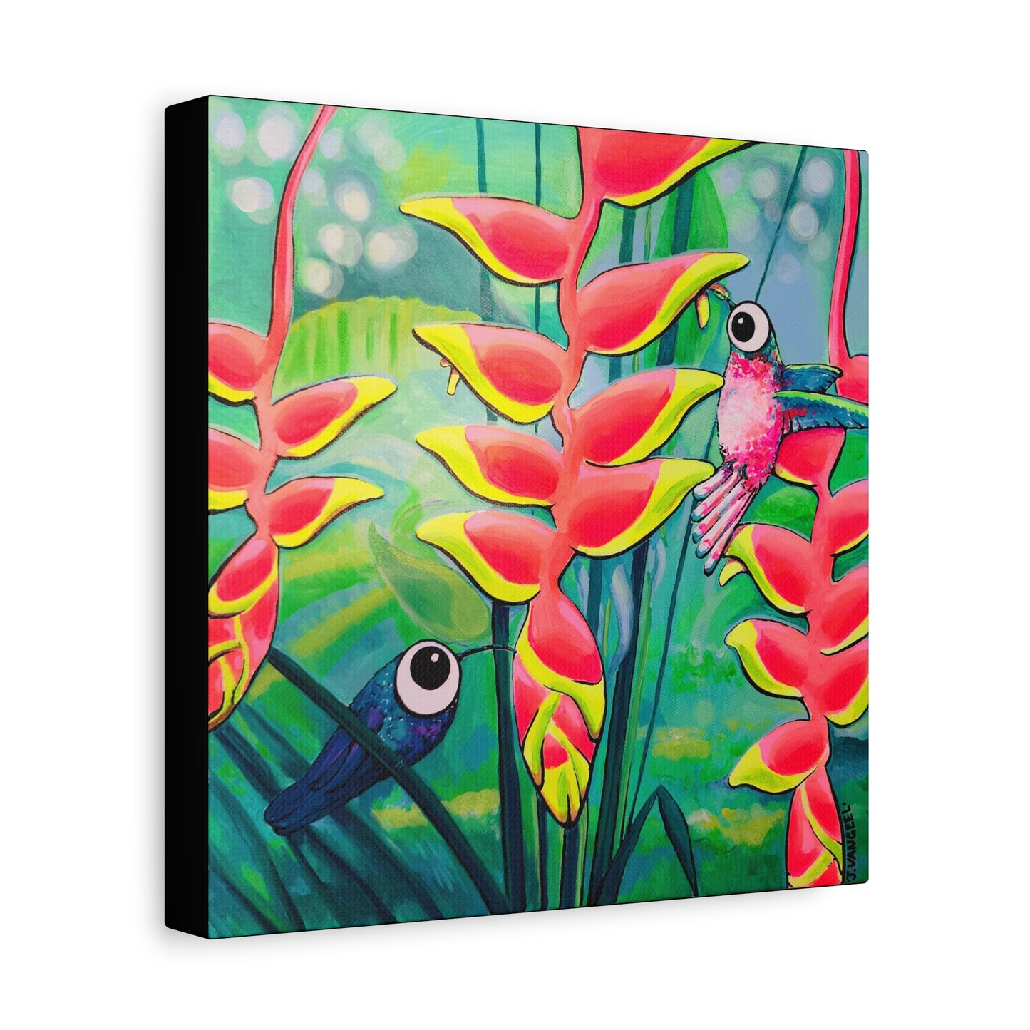 Cyclops Hummingbirds Original Canvas Art Print, Original Artist Design, Home Decor Wall Art