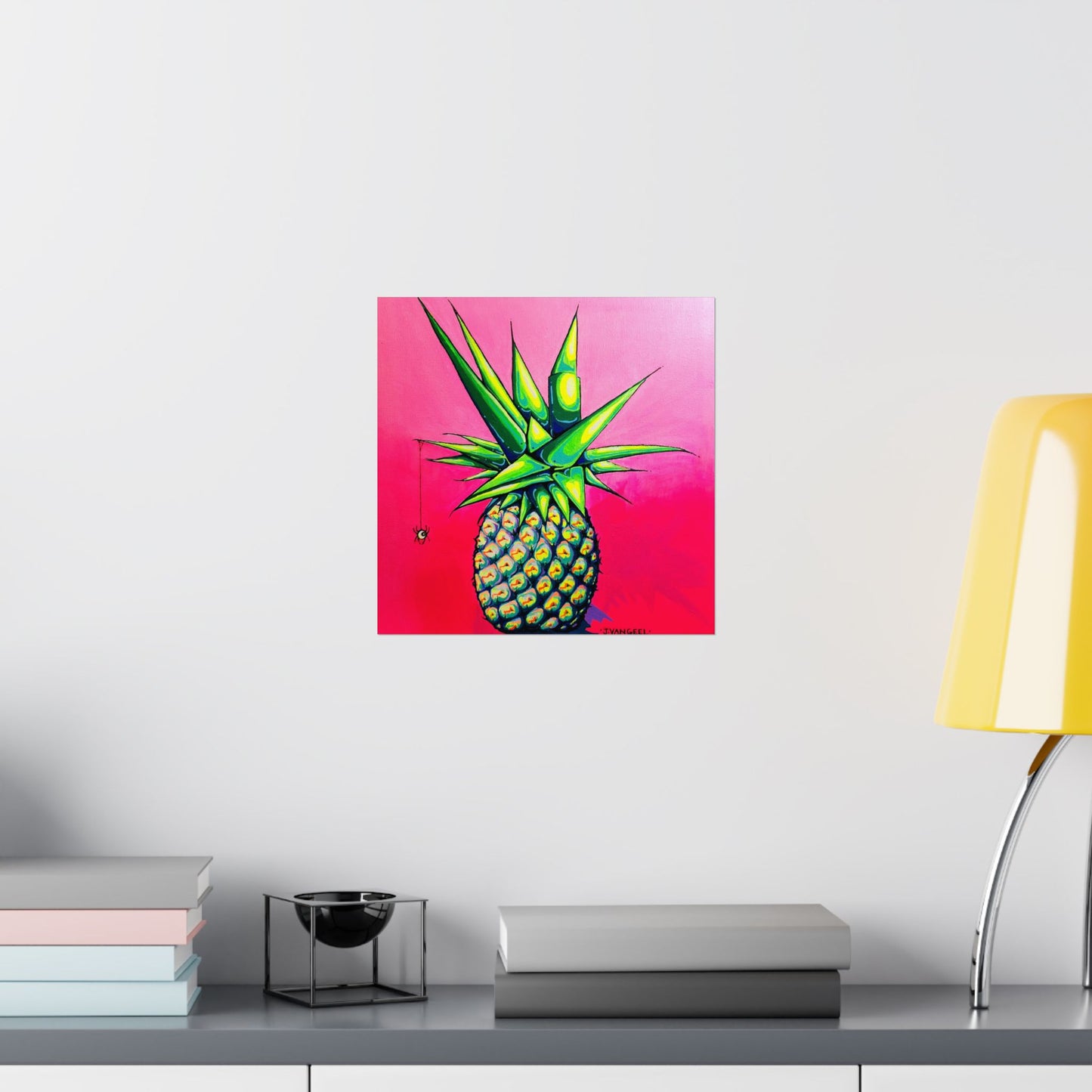 Neon Pineapple Giclée Art Poster