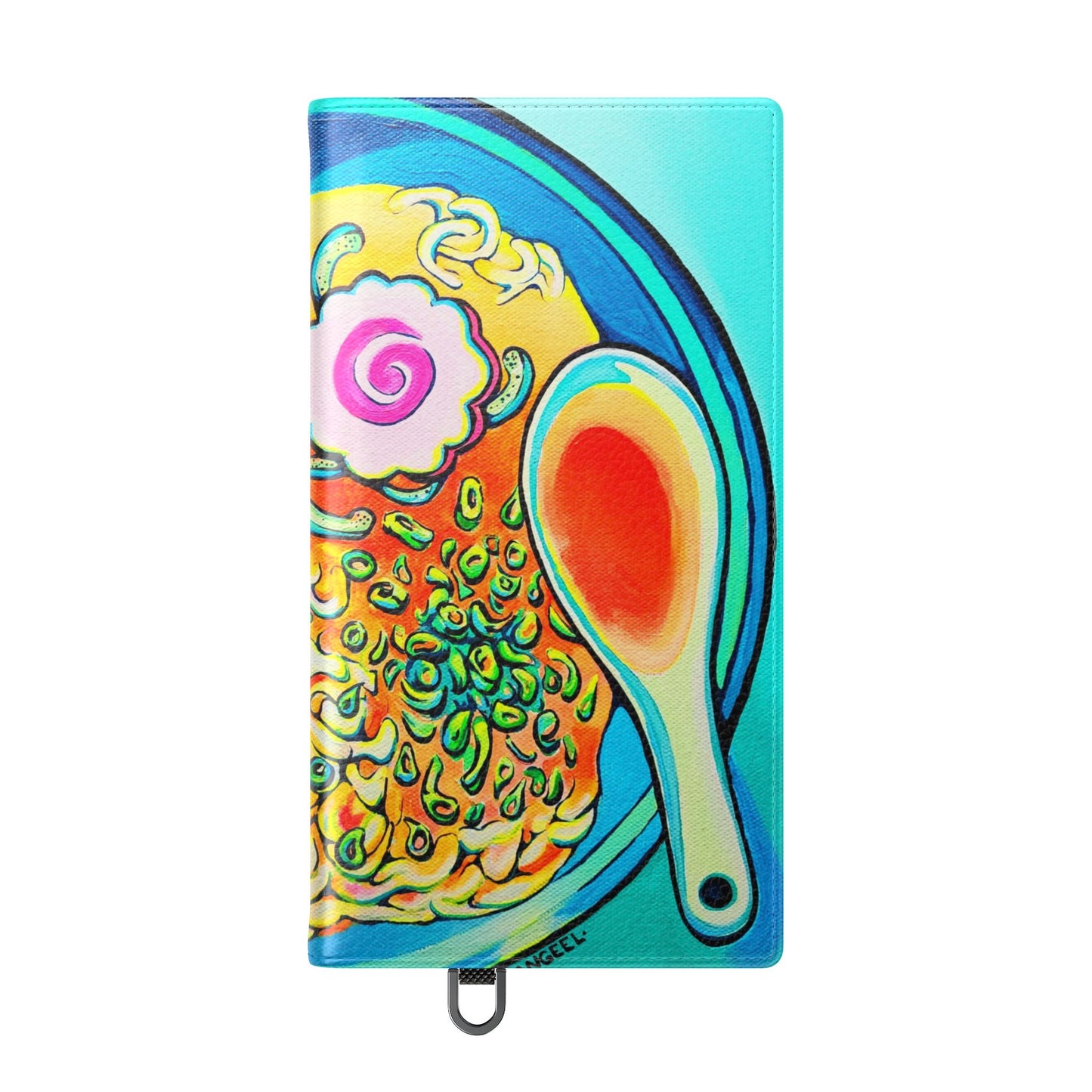 Neon Ramen Flip Phone Case – Wallet Cover with Card Slots