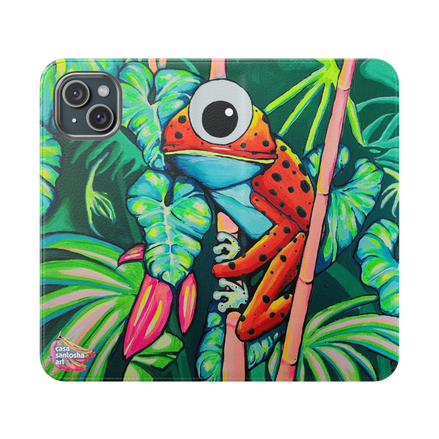 Cyclops Red Frog Flip Phone Case – Wallet Cover with Card Slots