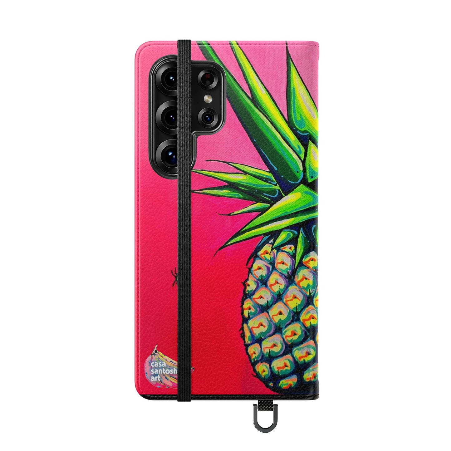 Neon Pineapple Flip Phone Case – Wallet Cover with Card Slots