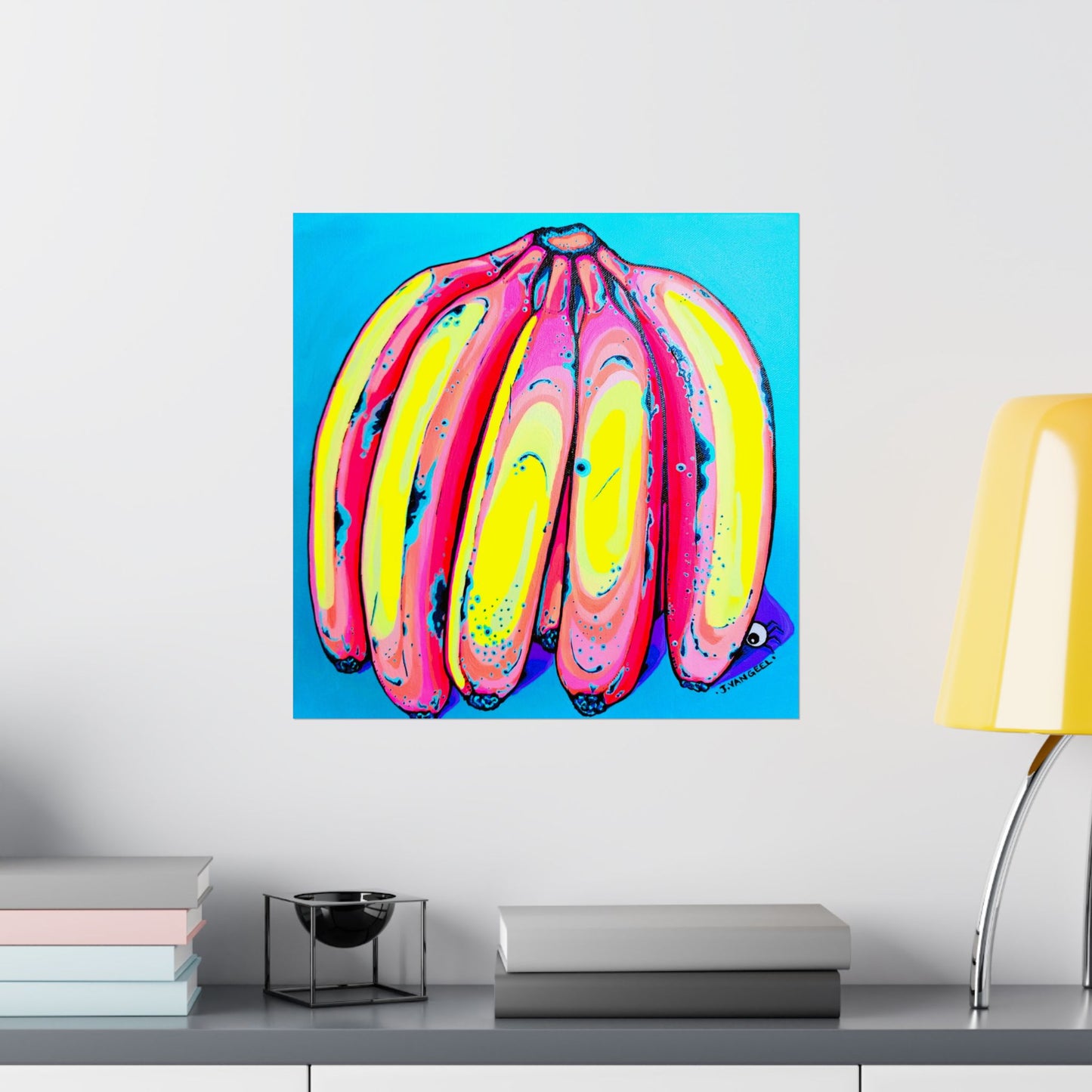 Neon Fat Bananas Giclée Art Poster