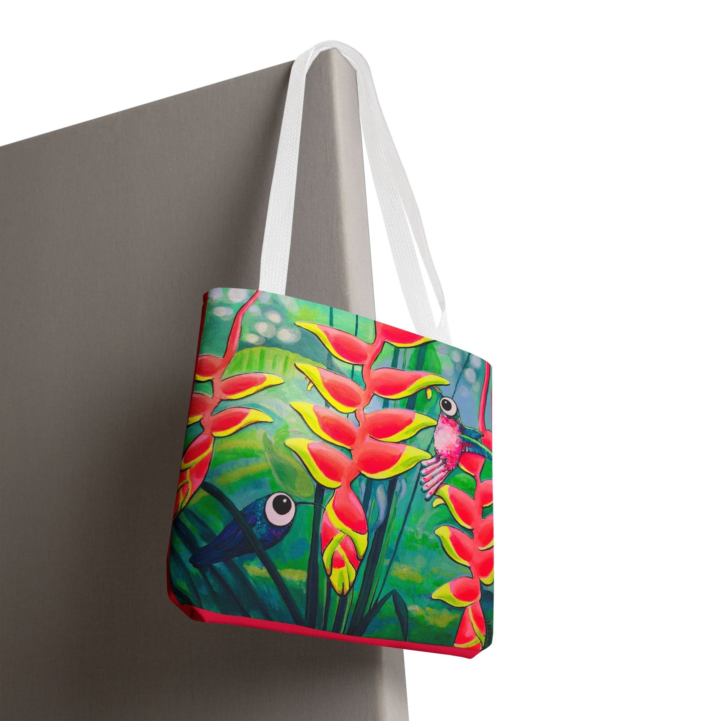 Premium Cyclops Hummingbirds Tote Bag, Original Artist Design, Reusable Shopping Tote,  Eco-Friendly