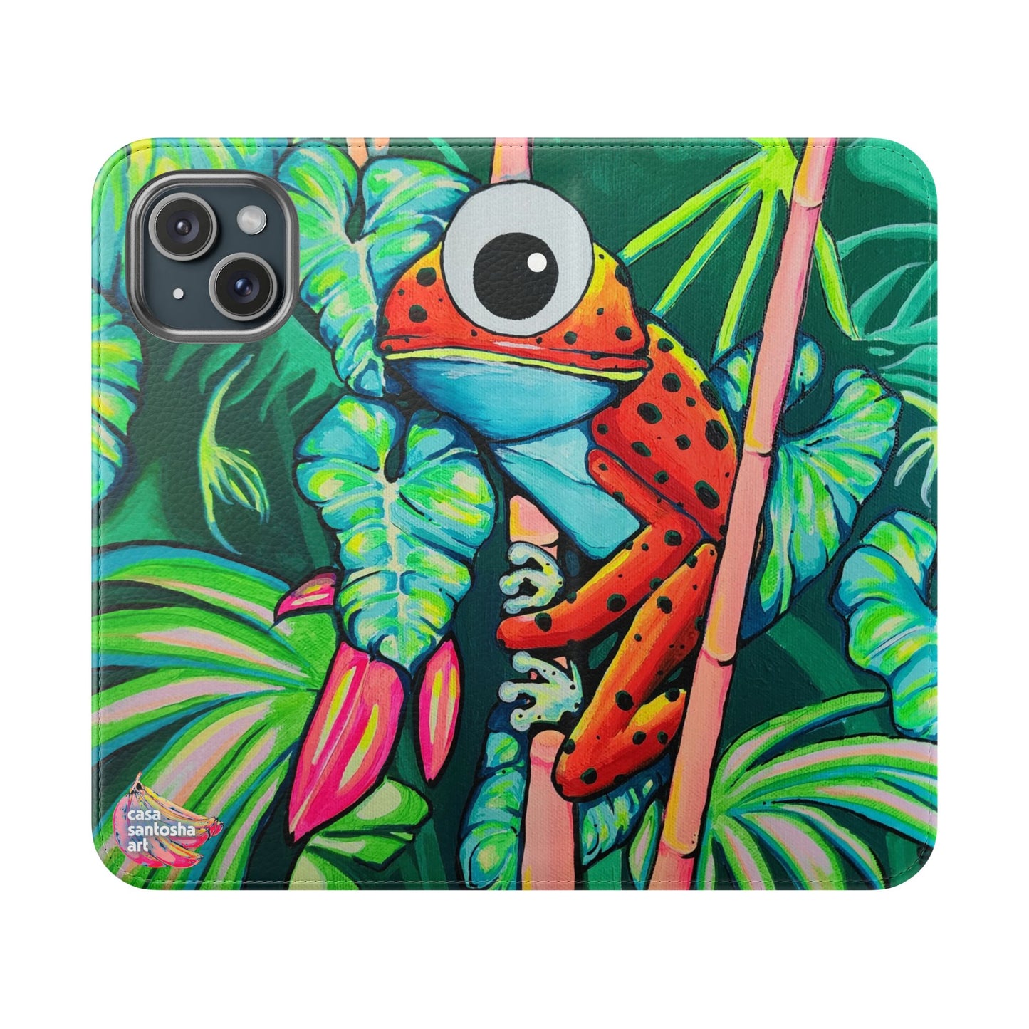 Cyclops Red Frog Flip Phone Case – Wallet Cover with Card Slots