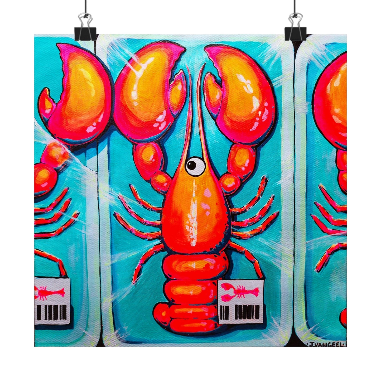Neon Lobster Giclée Art Poster