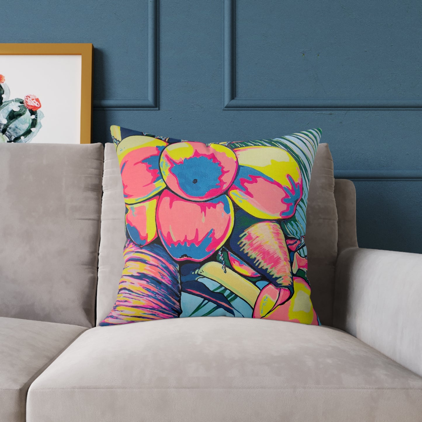 Neon Coconuts Art Canvas Decorative Pillow