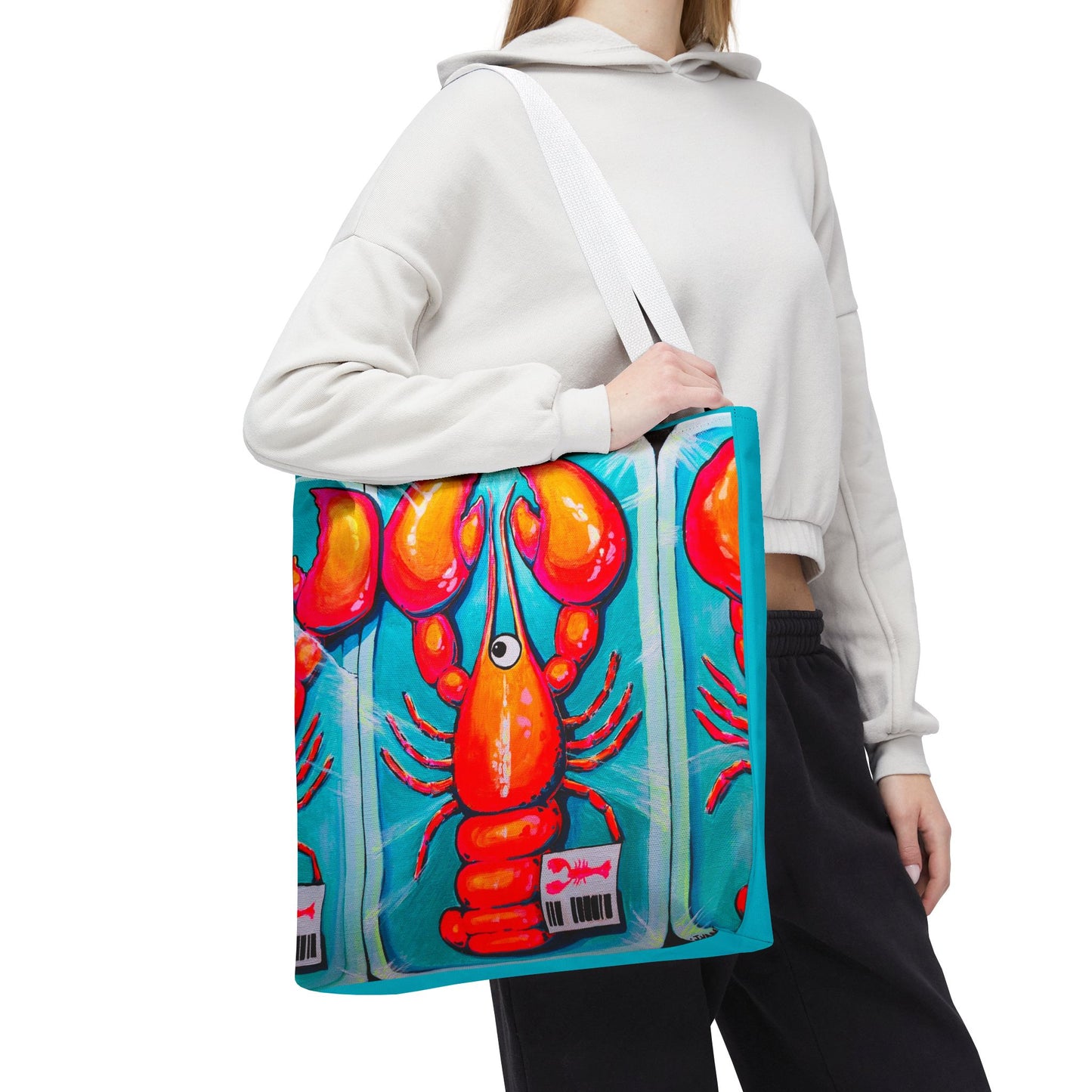 Premium Neon Lobster Tote Bag, Original Artist Design, Reusable Shopping Tote,  Eco-Friendly