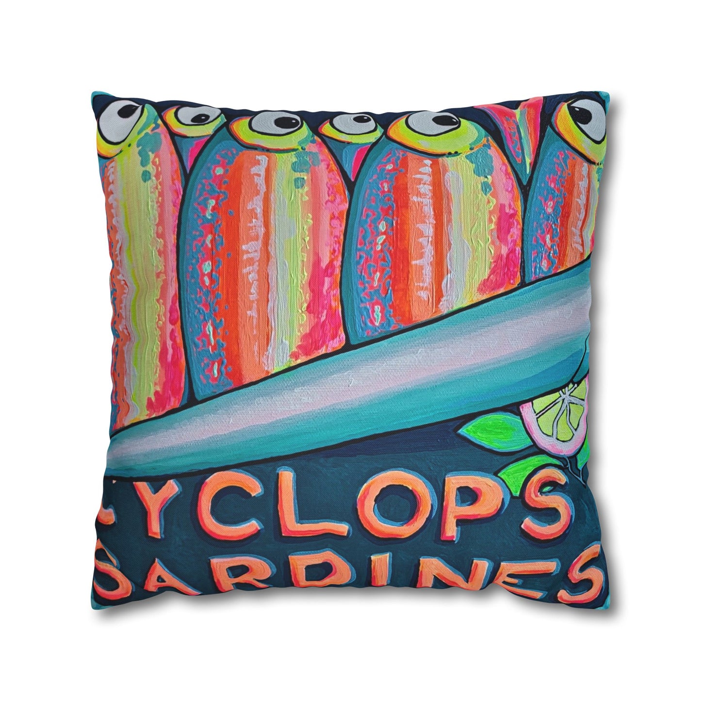 Neon Sardines Pillowcase, Cover Only