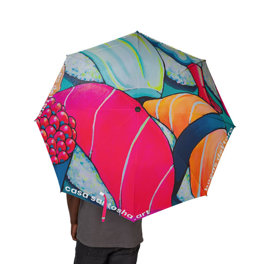 Neon Sushi Umbrella - Foldable & Stylish Rain Gear