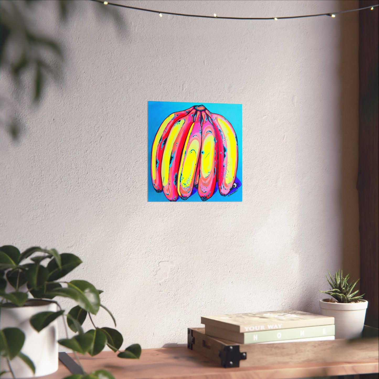 Neon Fat Bananas Giclée Art Poster