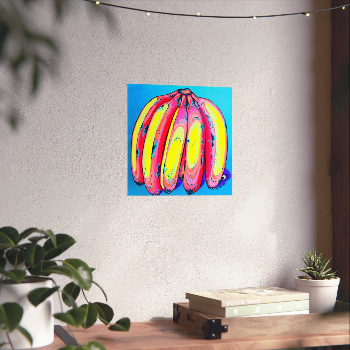 Neon Fat Bananas Giclée Art Poster