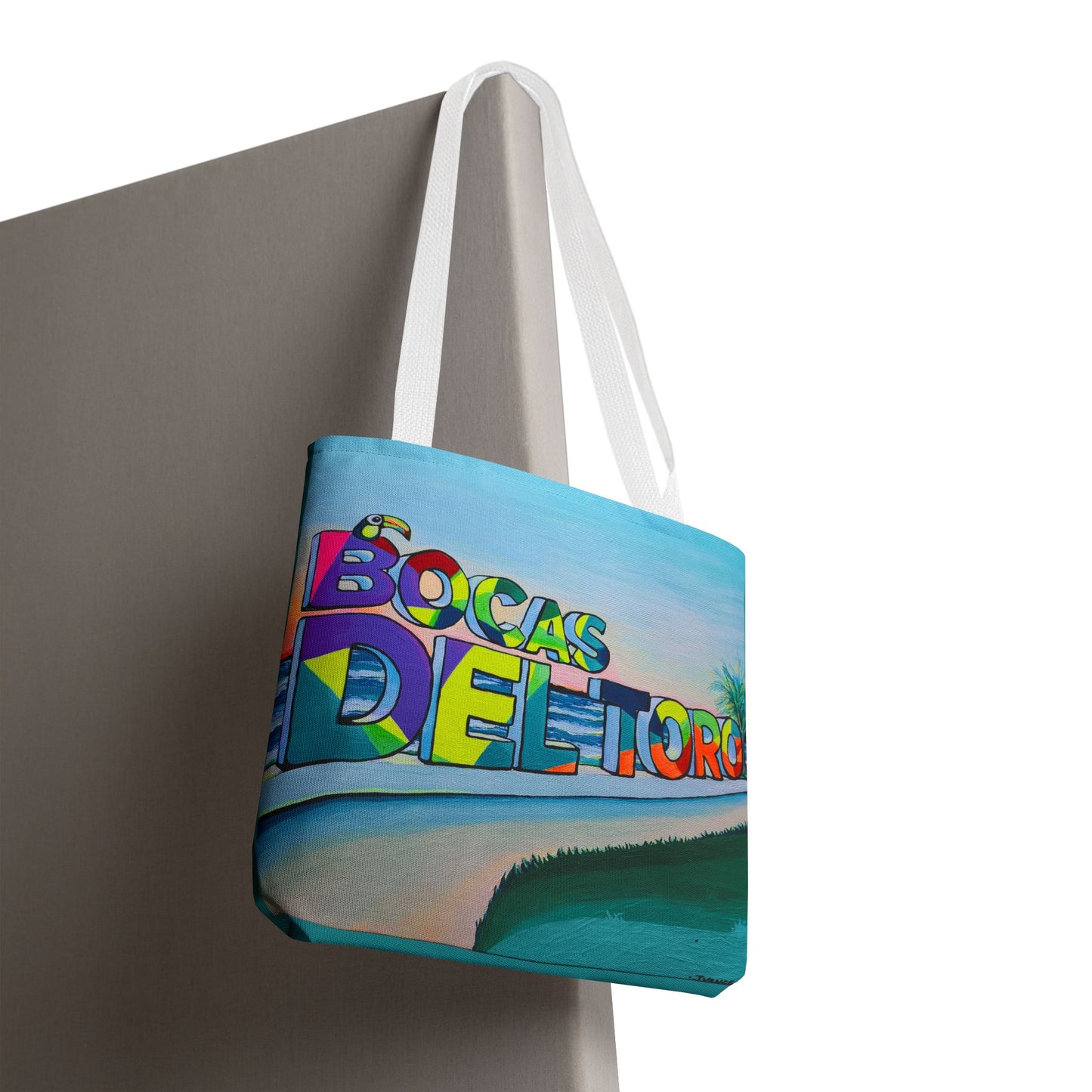 Premium Bocas Del Toro Sign Tote Bag, Original Artist Design, Reusable Shopping Tote,  Eco-Friendly