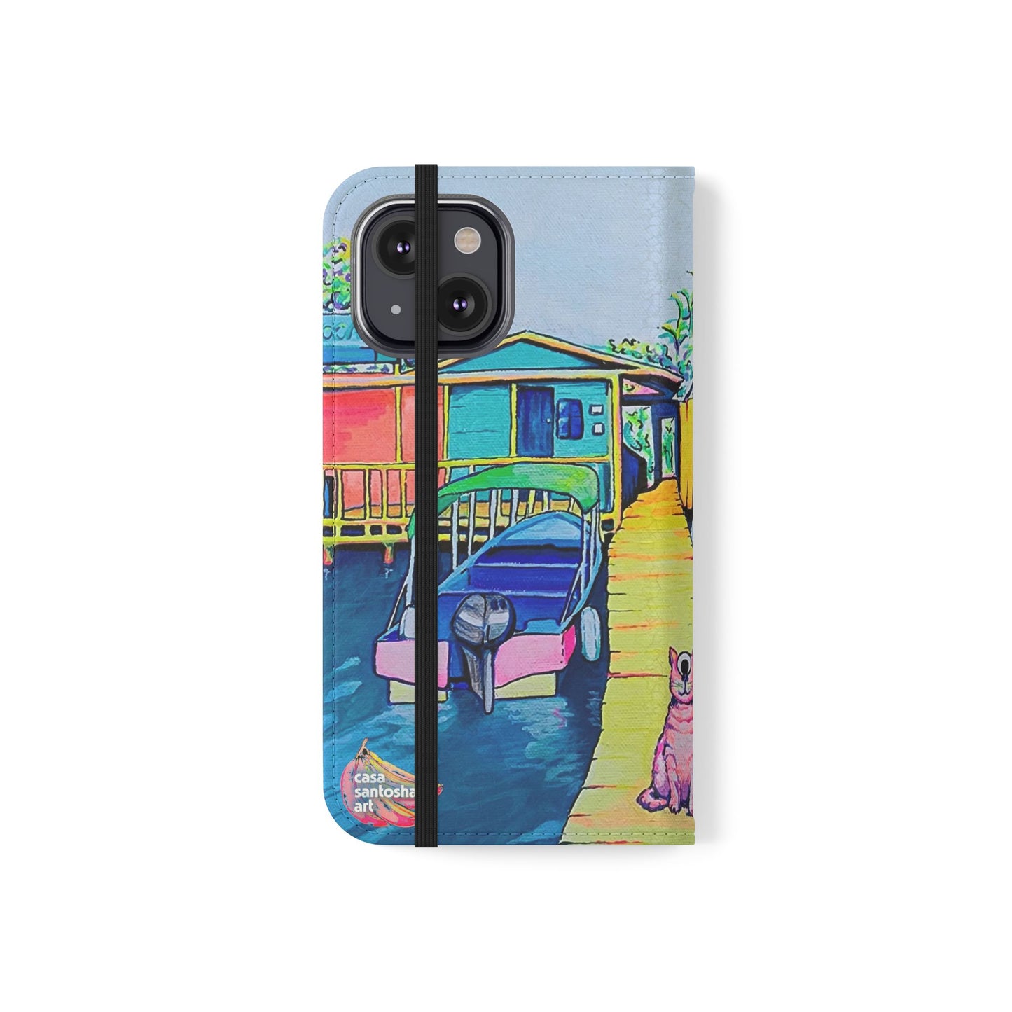Cyclops Cat and Dog in Bocas Flip Phone Case – Wallet Cover with Card Slots