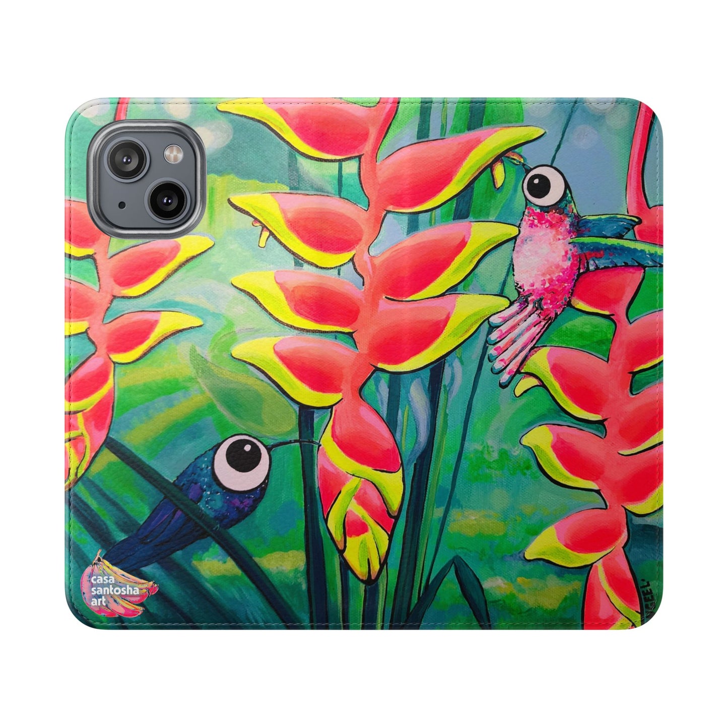 Cyclops Hummingbirds Flip Phone Case – Wallet Cover with Card Slots