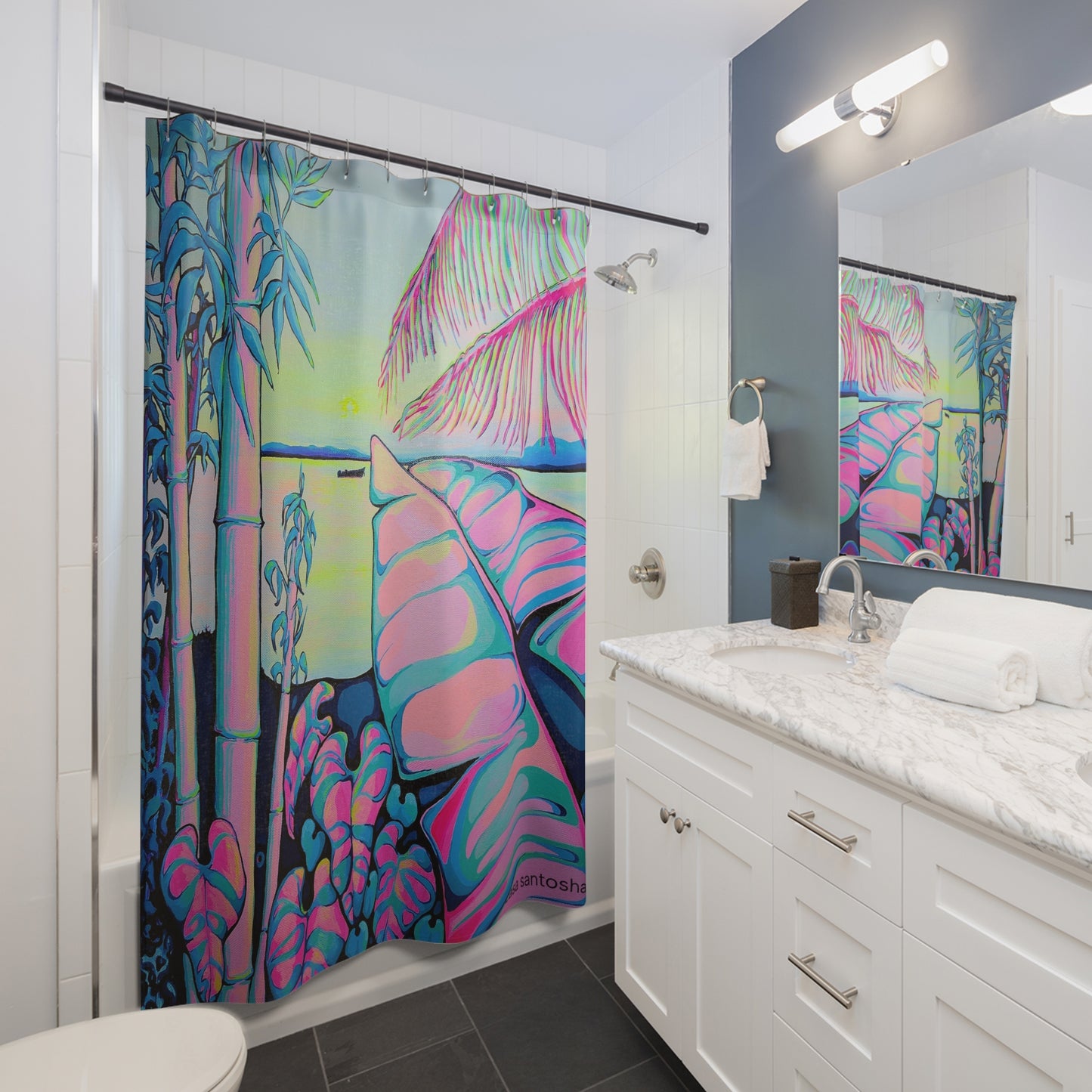 Serenity Bocas Pop Art Shower Curtain