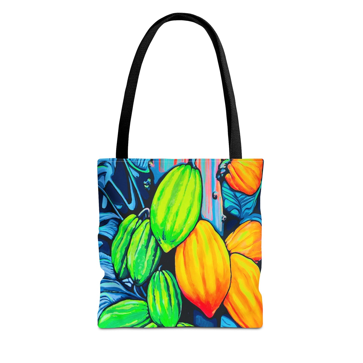 Premium Neon Cacao Tote Bag, Original Artist Design, Reusable Shopping Tote, Eco-Friendly