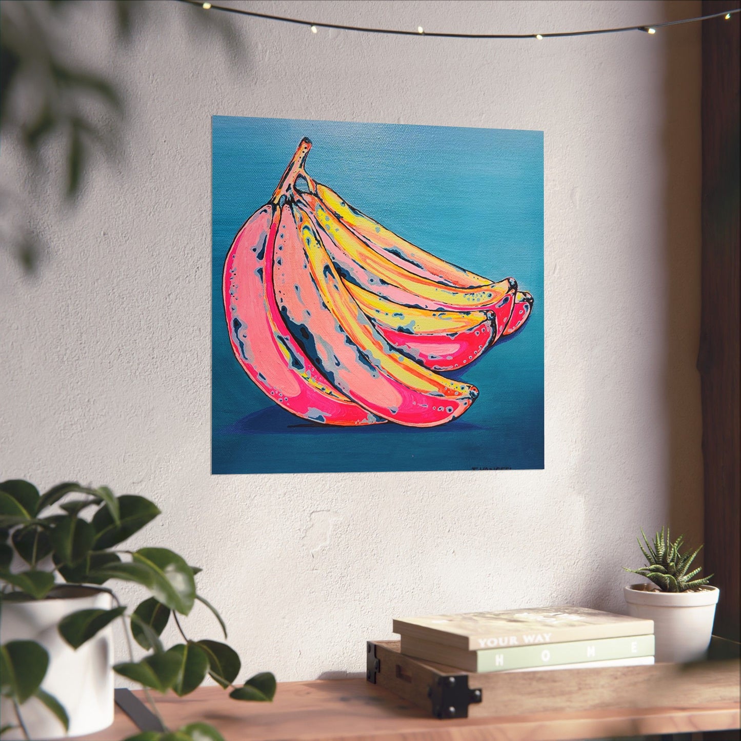 Neon Bananas Giclée Art Poster