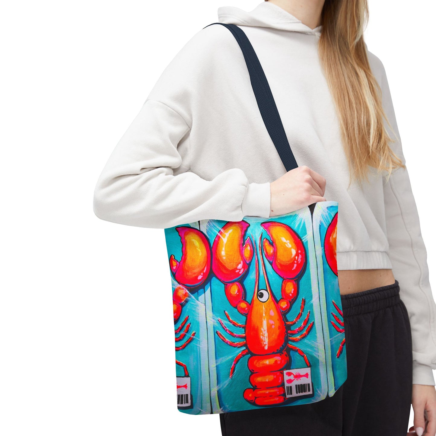 Premium Neon Lobster Tote Bag, Original Artist Design, Reusable Shopping Tote,  Eco-Friendly
