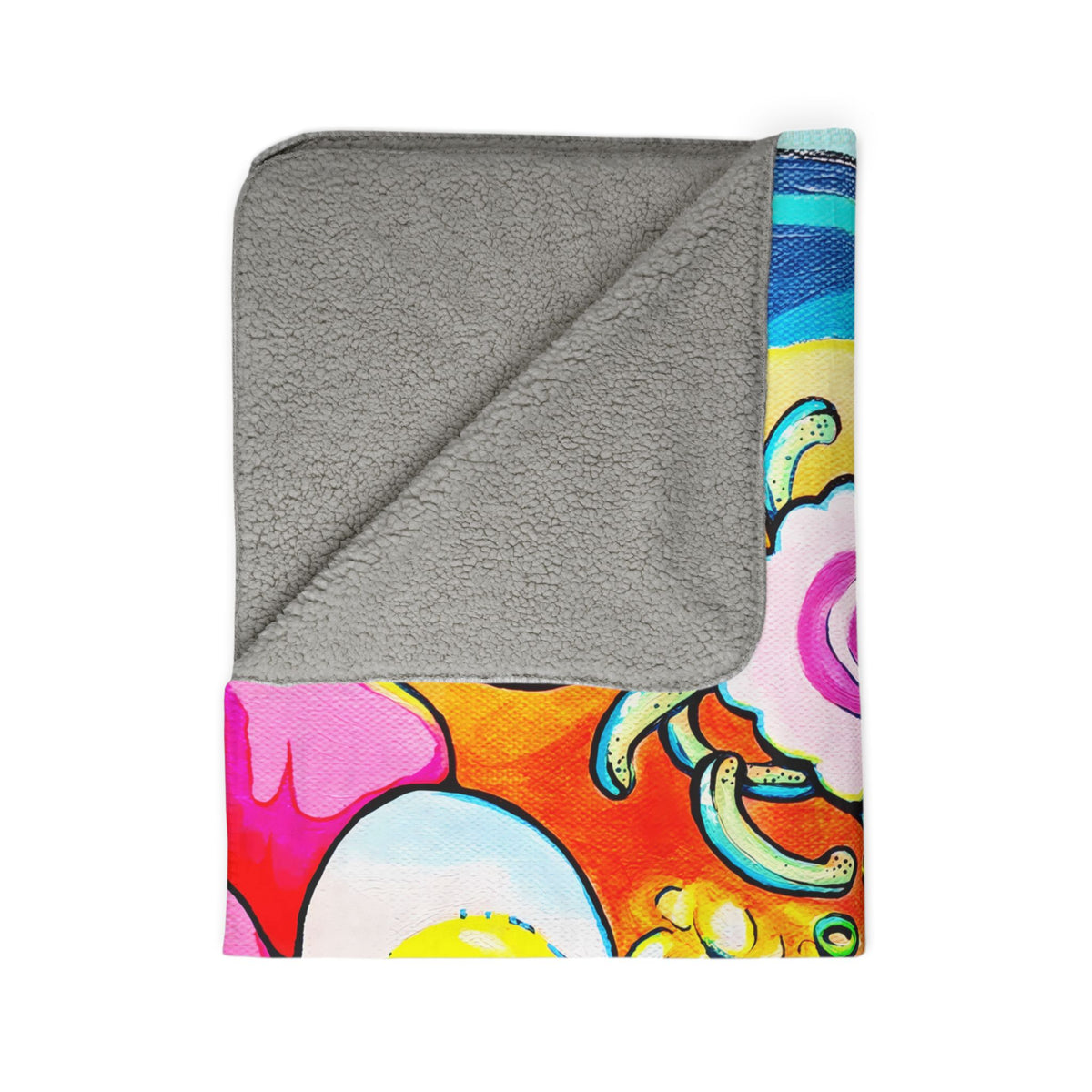 Neon Ramen Fleece Sherpa Blanket