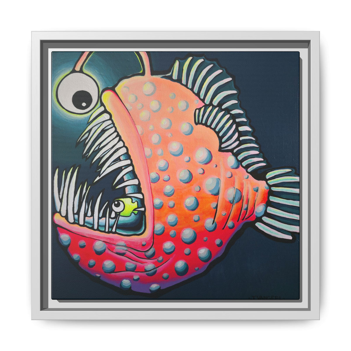 Framed Cyclops Anglerfish Canvas Wall Art