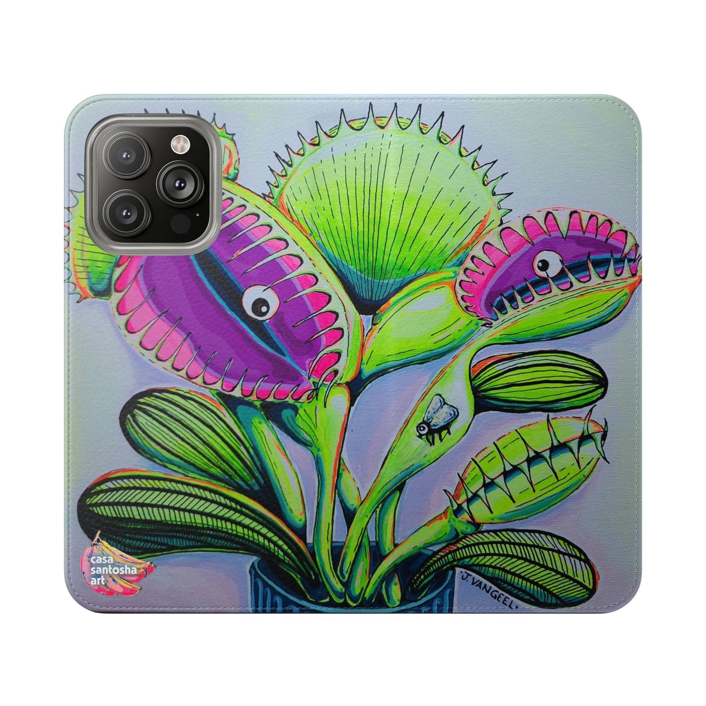 Cyclops Venus Fly Trap Flip Phone Case – Wallet Cover with Card Slots