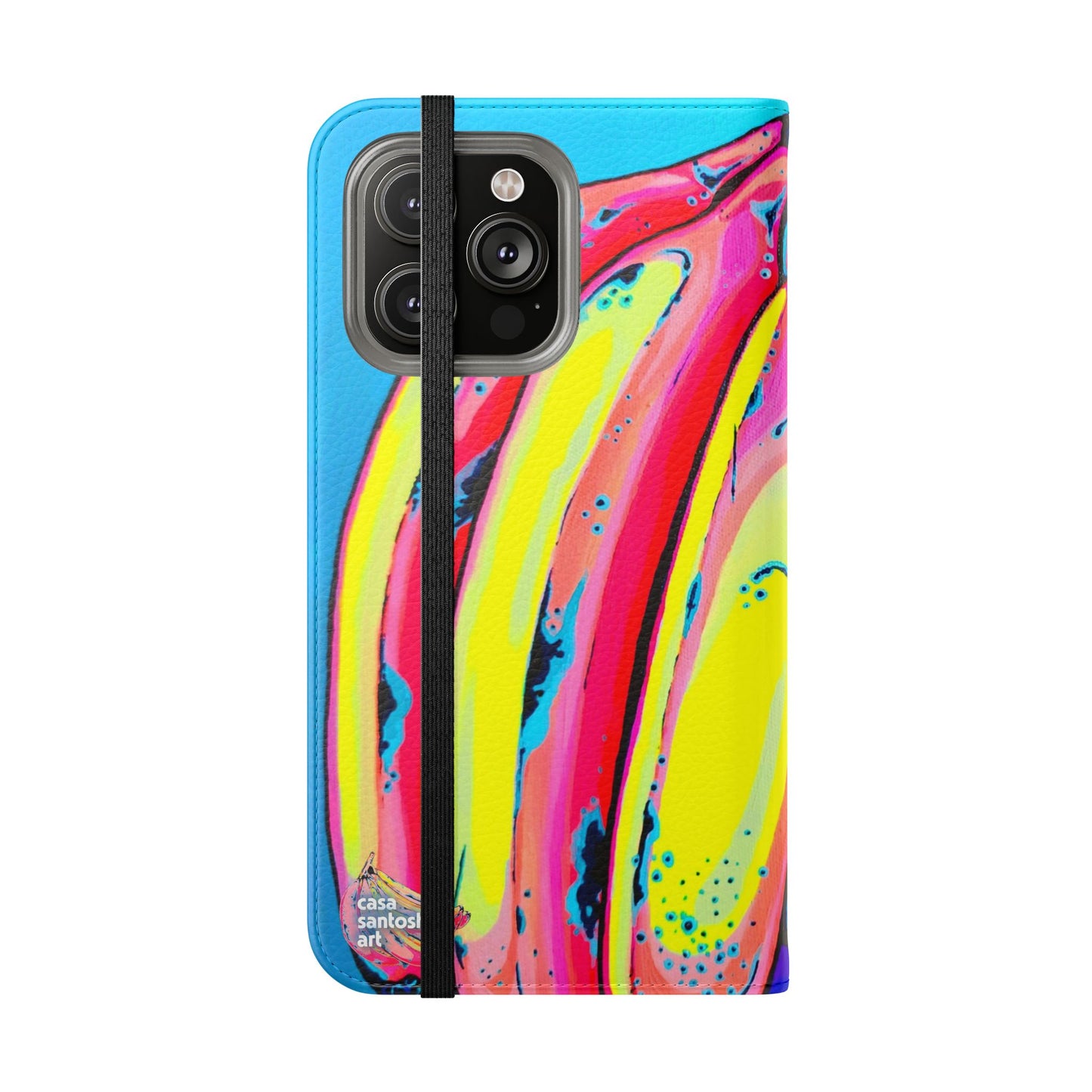 Neon Fat Bananas Flip Phone Case – Wallet Cover with Card Slots