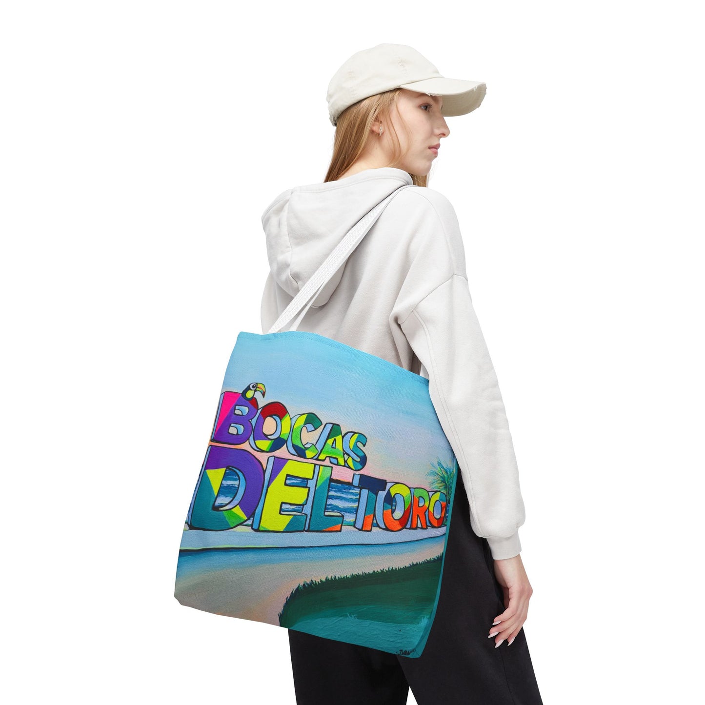 Premium Bocas Del Toro Sign Tote Bag, Original Artist Design, Reusable Shopping Tote,  Eco-Friendly