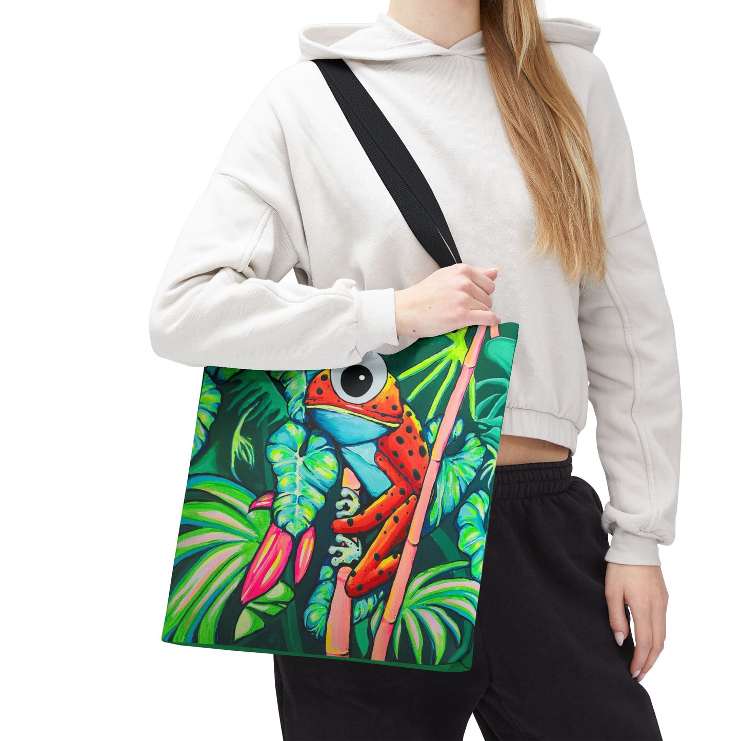 Premium Cyclops Red Frog Tote Bag, Original Artist Design, Reusable Shopping Tote, Eco-Friendly
