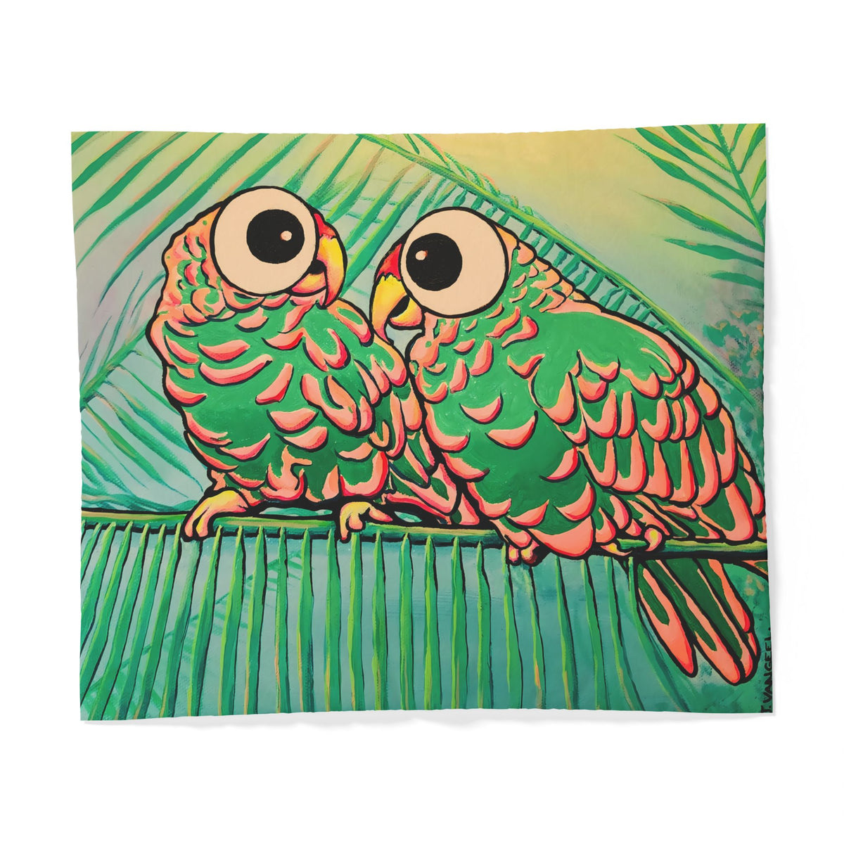 Chatty Cyclops Parrots Duvet Cover