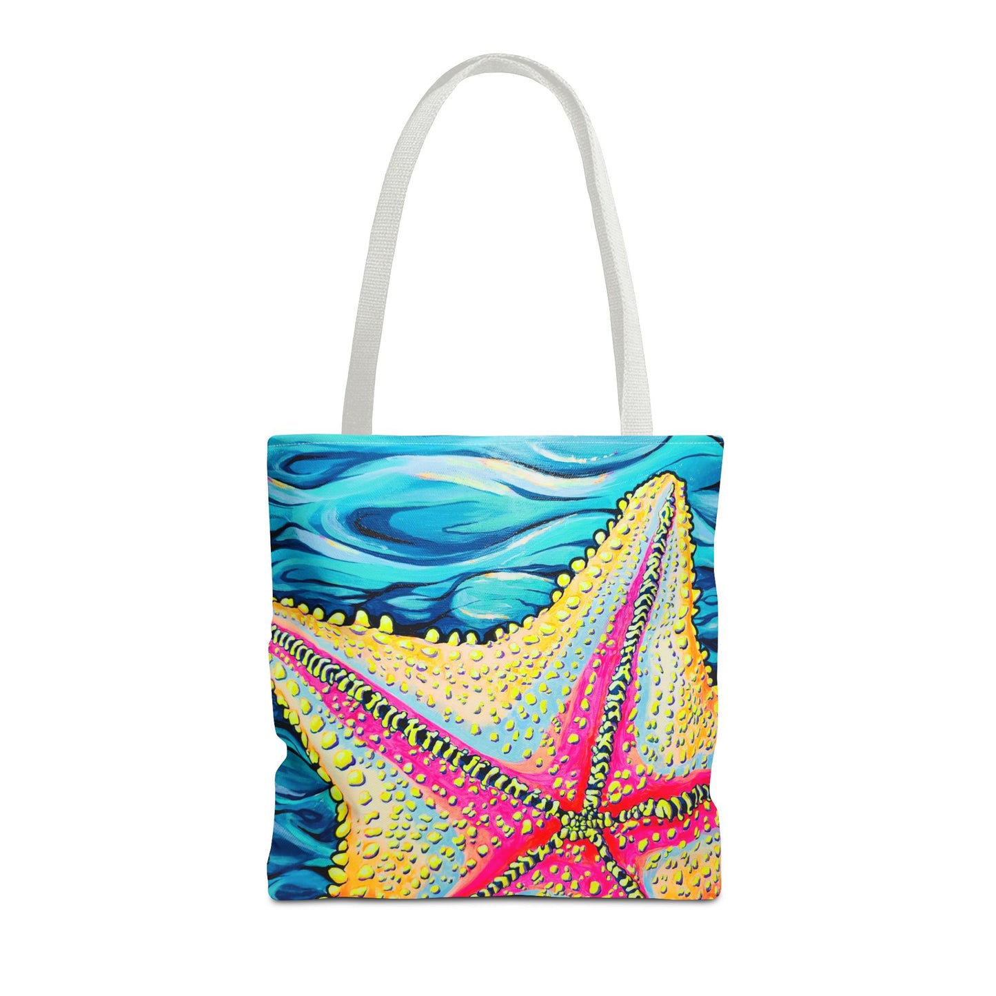 Premium Starfish Beach Bocas Tote Bag, Original Artist Design, Reusable Shopping Tote, Eco-Friendly