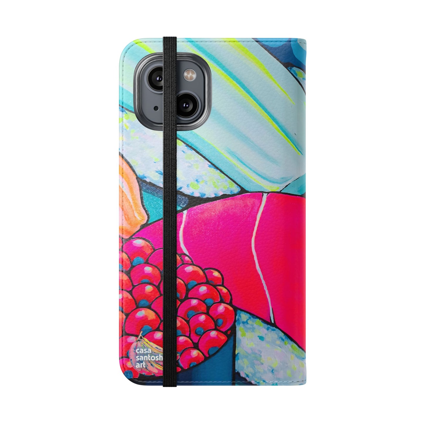 Étui portefeuille pour téléphone à clapet Neon Sushi avec porte-cartes