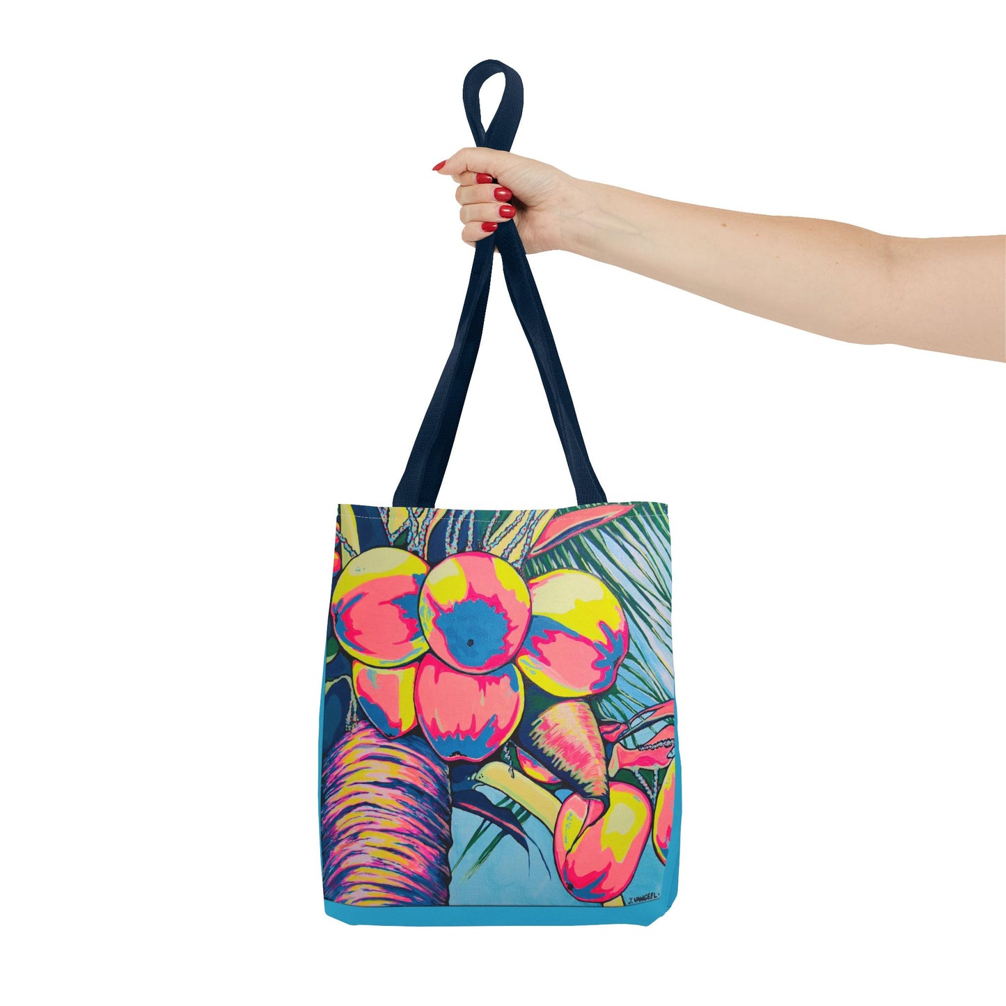 Premium Neon Coconuts Tote Bag, Original Artist Design, Reusable Shopping Tote, Eco-Friendly