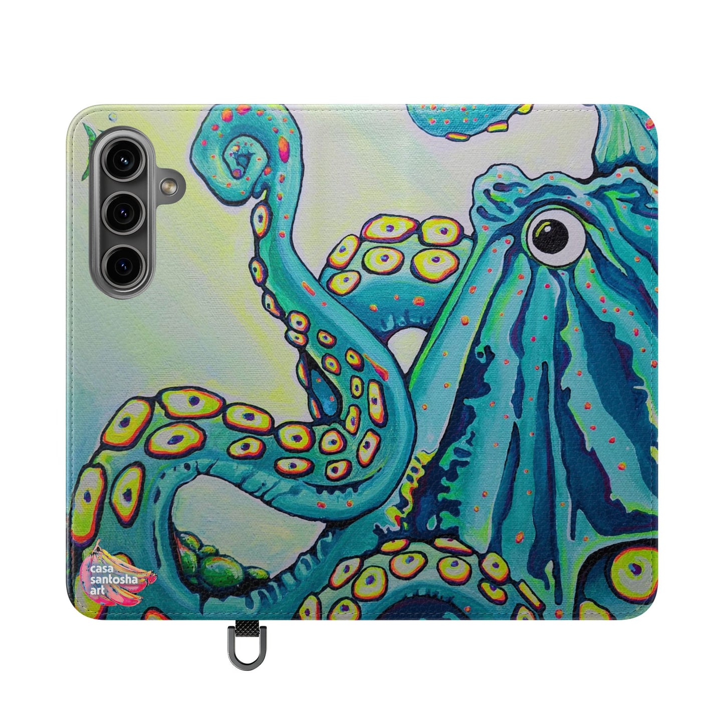 Cyclops Octopus Flip Phone Case – Wallet Cover with Card Slots