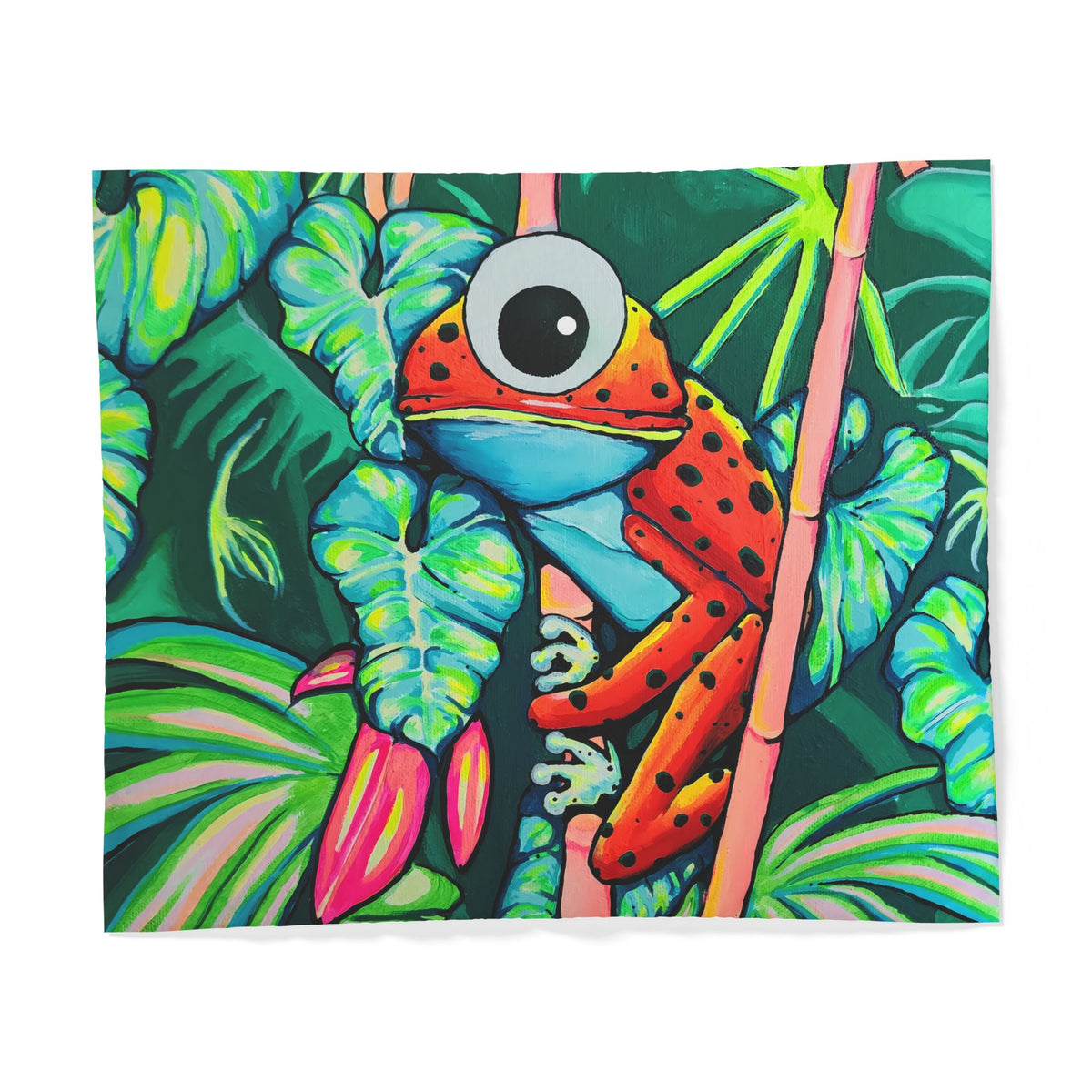 Cyclops Red Frog Duvet Cover