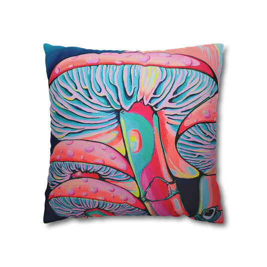 Trippy Mushrooms Pillowcase for Throw Pillow, Cover Only