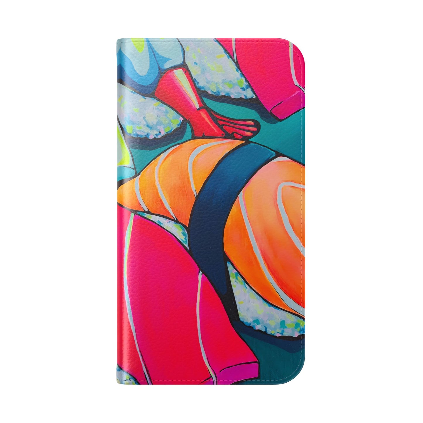 Étui portefeuille pour téléphone à clapet Neon Sushi avec porte-cartes